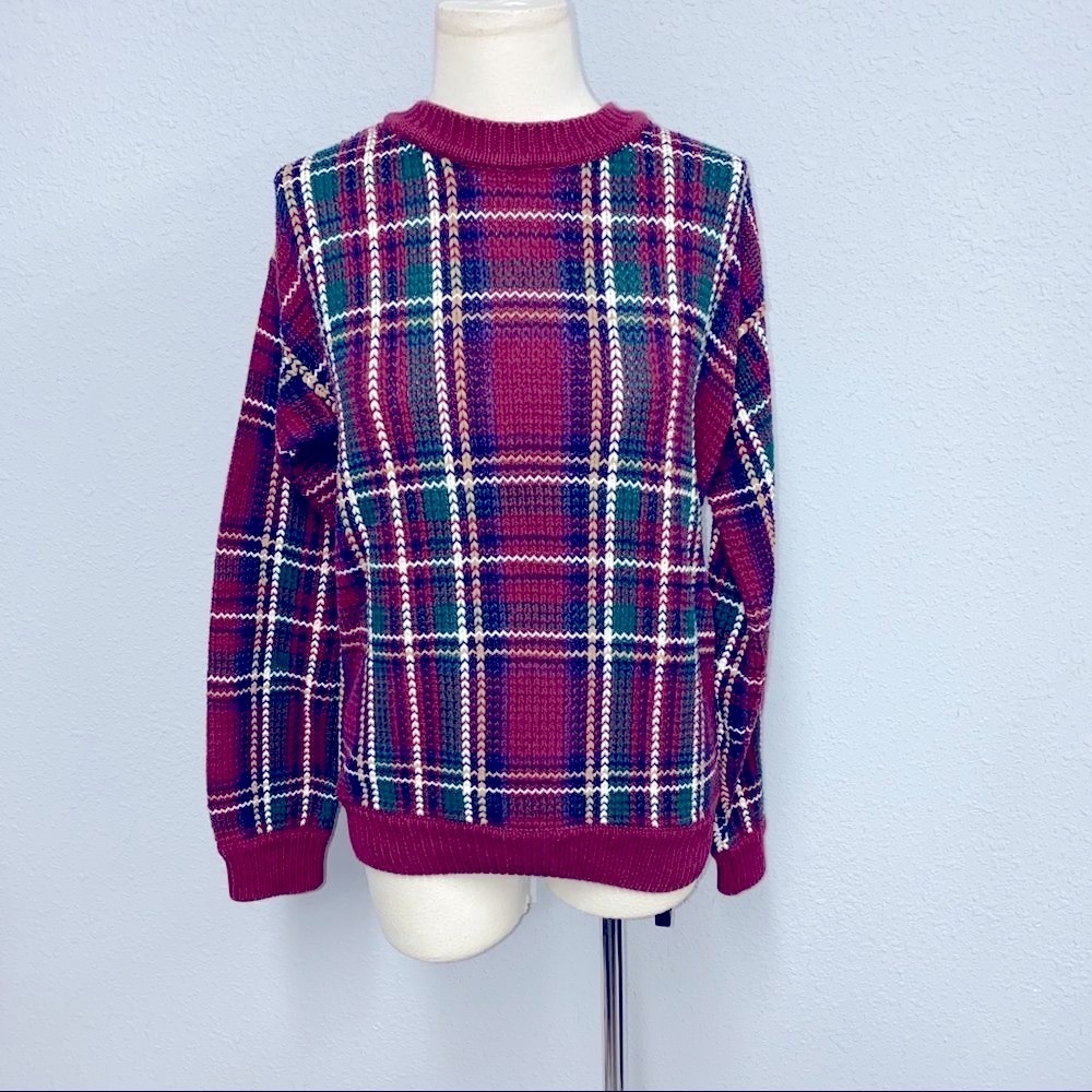 Women’s Merona plaid sweater sz S - Picture 1 of 6